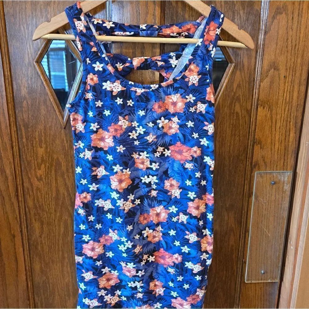 Forever 21 Floral Bodycon Tank Dress SMALL
